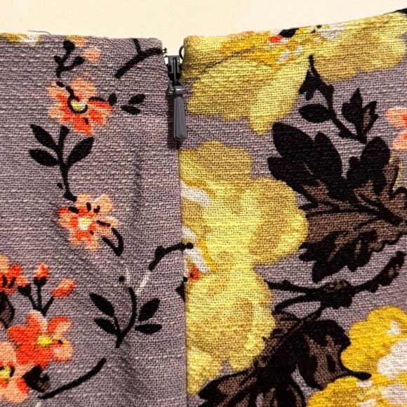 Cath Kidston Women's Gray Yellow Floral Short Sleeve Cropped Blouse Tops Size 10 - Picture 4 of 5